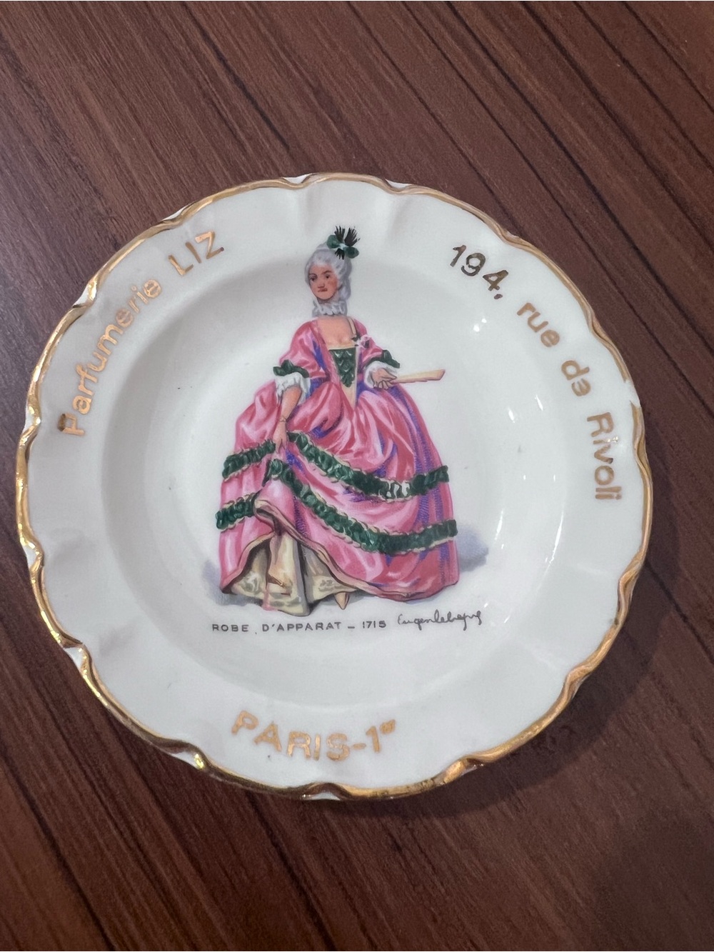Vintage Limoges Paris Advertising Ashtray 
Pair Gilt Porcelain Made in France